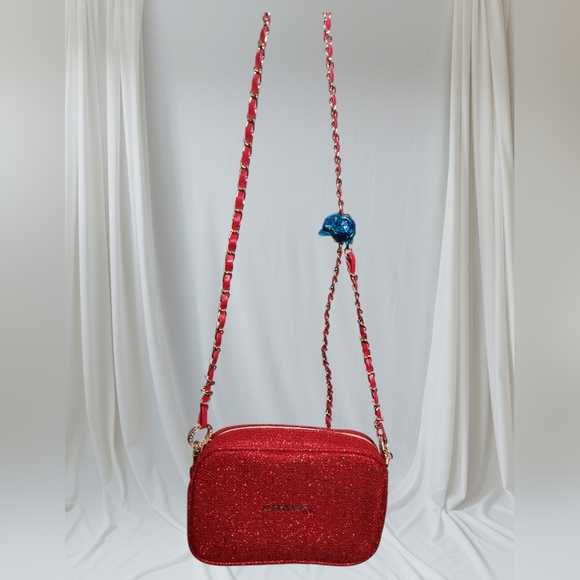 Chanel Red Glitter Crossbody Bag - Picture 5 of 12